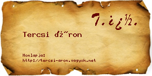 Tercsi Áron névjegykártya